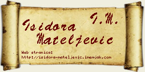 Isidora Mateljević vizit kartica